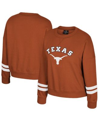 Colosseum - Women's Texas Orange Texas Longhorns Splashy Crewneck Fleece Sweatshirt