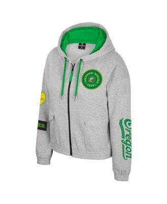 Women's Gray Oregon Ducks Alfie Full-Zip Hoodie Jacket