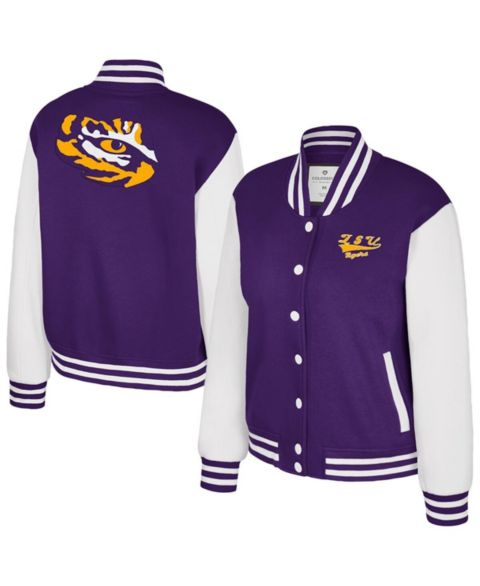 Женские куртки Colosseum Women's Purple LSU Tigers French Baguette Full Snap Fleece Jacket