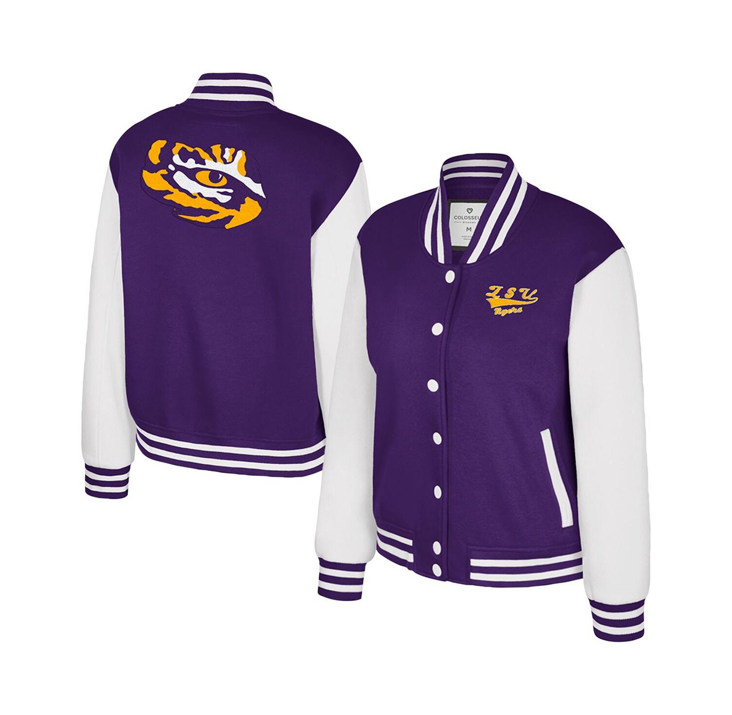 Women's Purple LSU Tigers French Baguette Full Snap Fleece Jacket