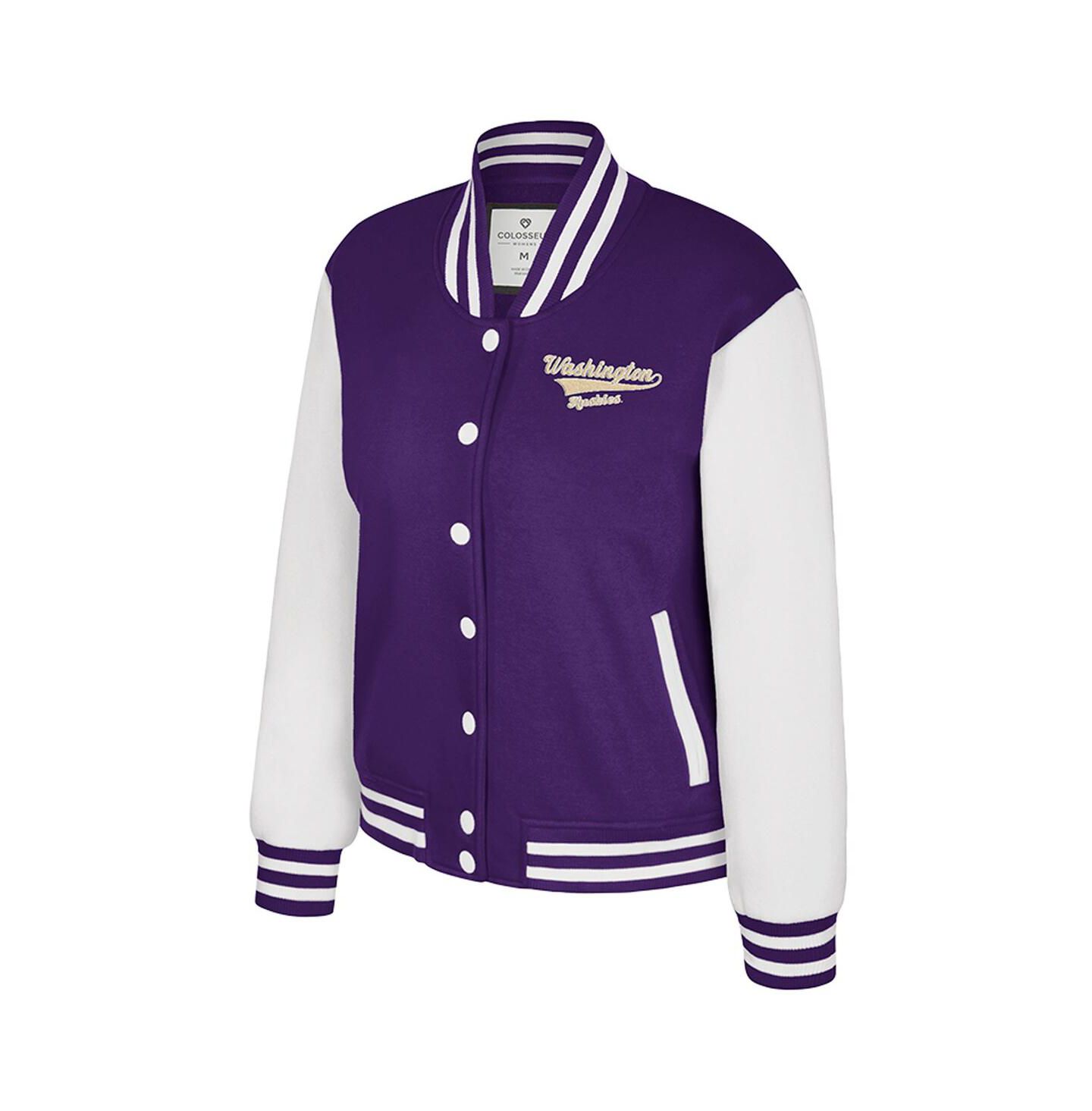 Женская куртка Colosseum Purple Washington Huskies French Baguette Full Snap Fleece — фото 2