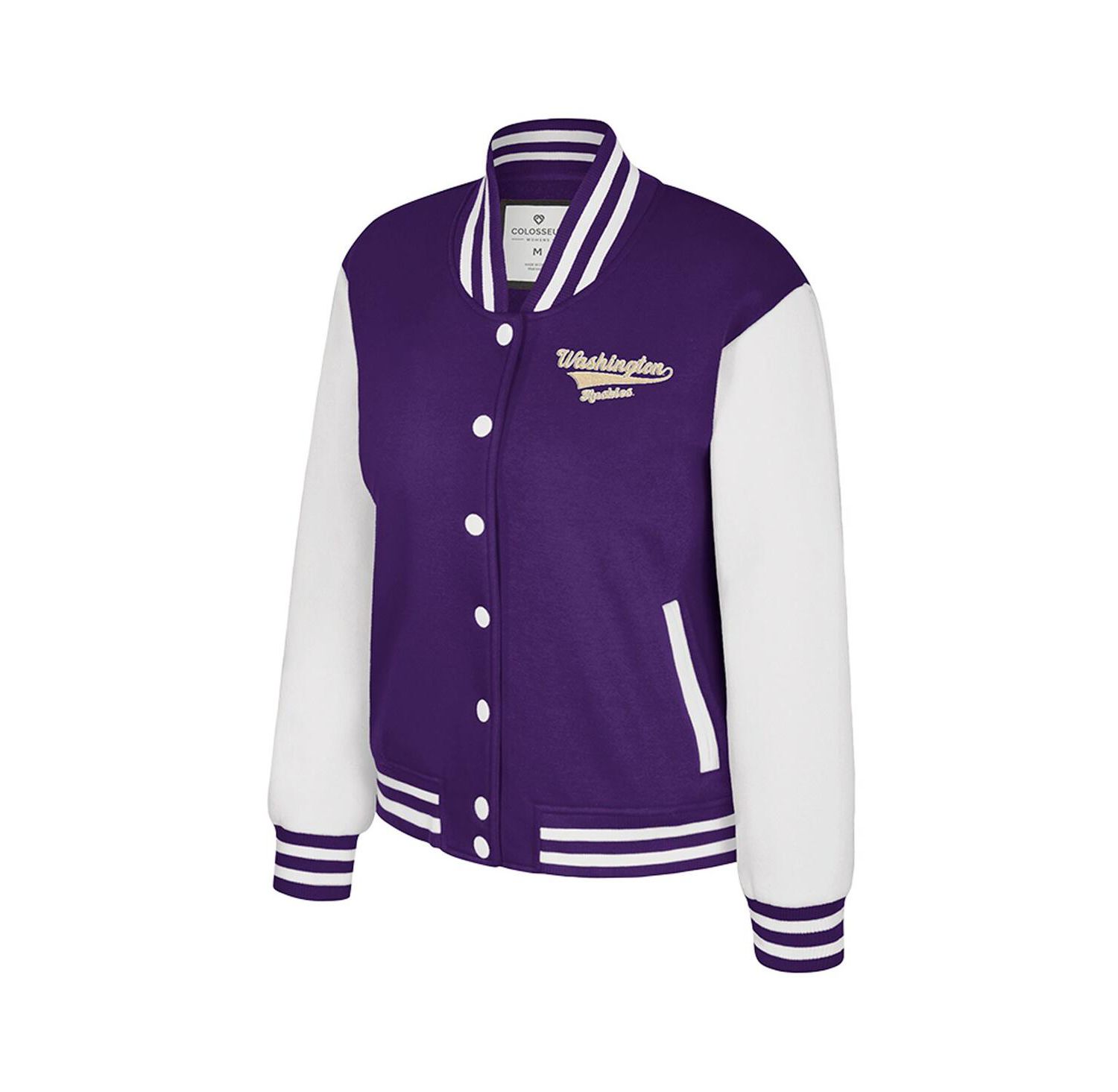 Women's Purple Washington Huskies French Baguette Full Snap Fleece Jacket