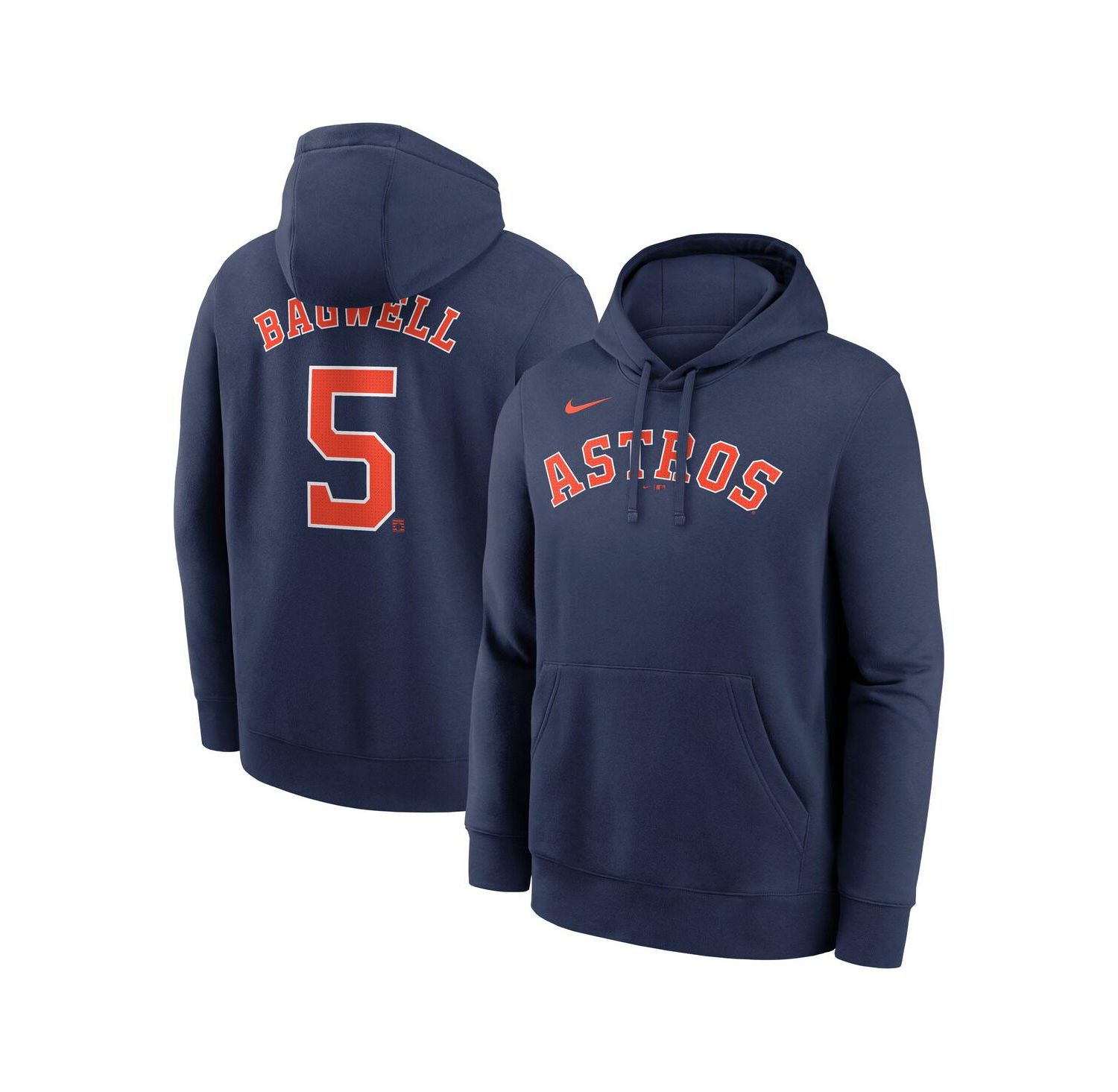 Men's Jeff Bagwell Navy Houston Astros Retired Player Name & Number Club Pullover Hoodie