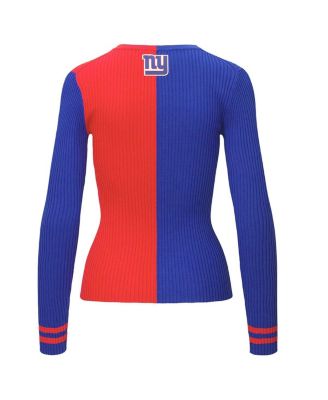 Women's Royal/Red New York Giants Cargo Sweater