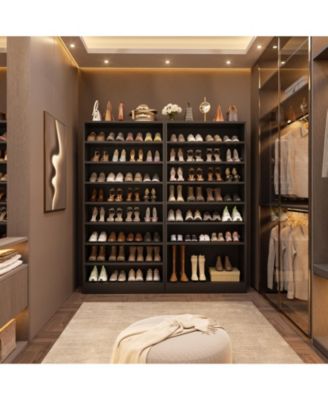 9-Tier Wood Shoe Storage Cabinet (Holds 40-45 Pairs)