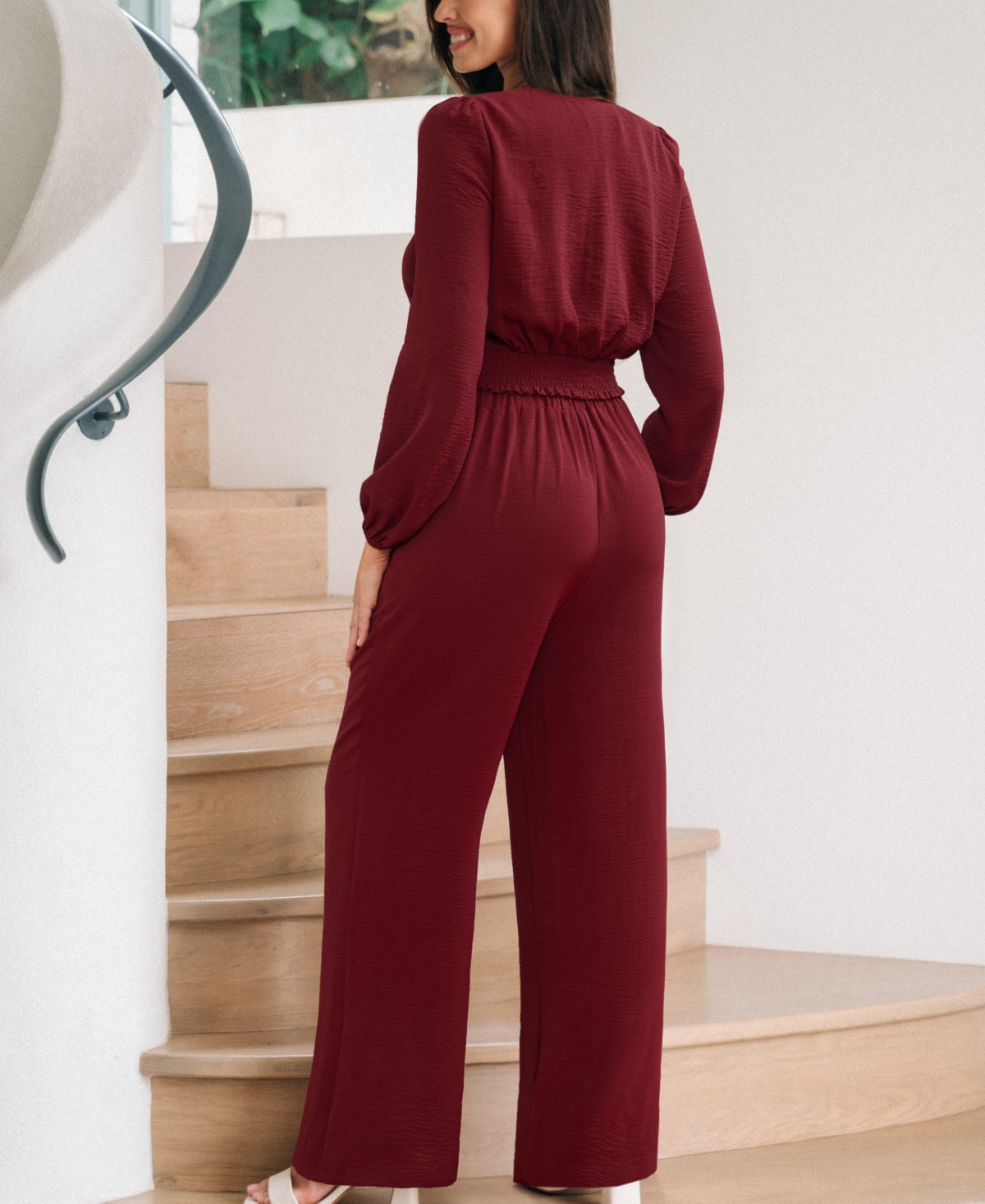Cupshe Women's Tie Front Wide Leg Matching Set