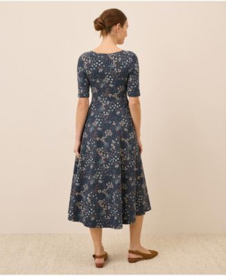 Women's Fit & Flare Scoop Midi Dress