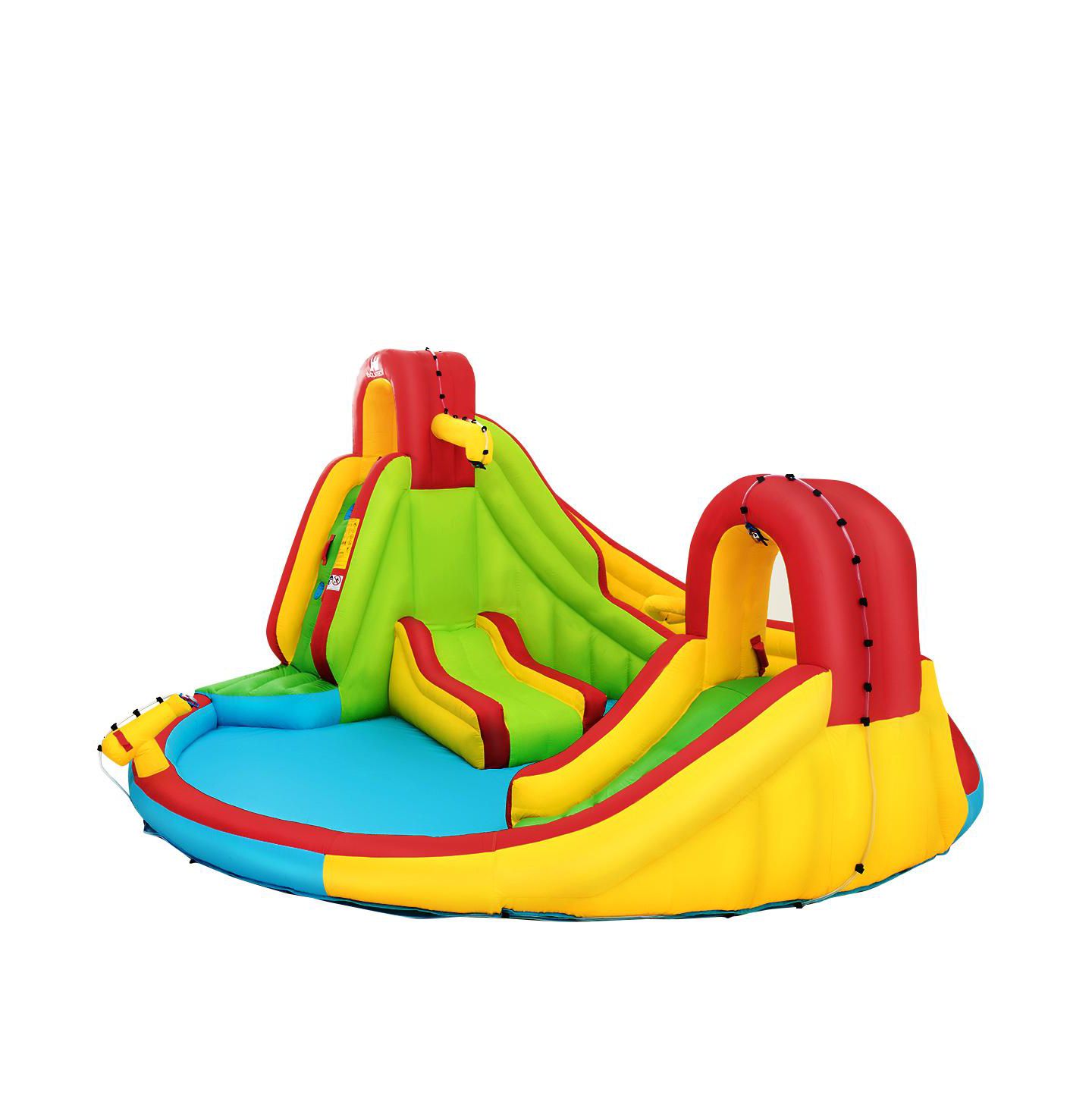 Детские игрушки Costway Inflatable Water Slide Park with Dual Slides and Climbing Walls, 189"L x 165.5"W x 92"H, Ages 3-10, цвет: Красный — фото 11