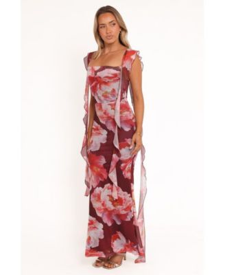 Women's Chiara Maxi Dress - Burgundy Peony