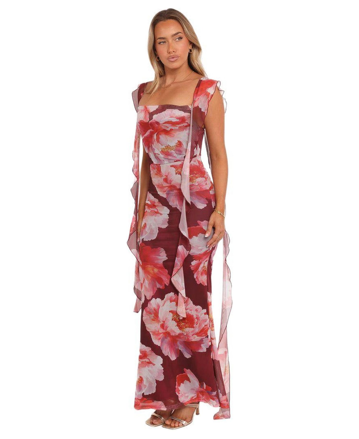 Women's Chiara Maxi Dress - Burgundy Peony