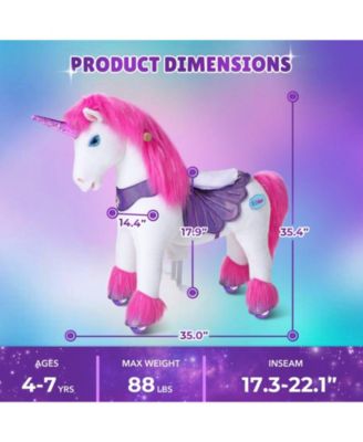 Model Y Pink/Purple Unicorn Rideable Toy for Age 4-7