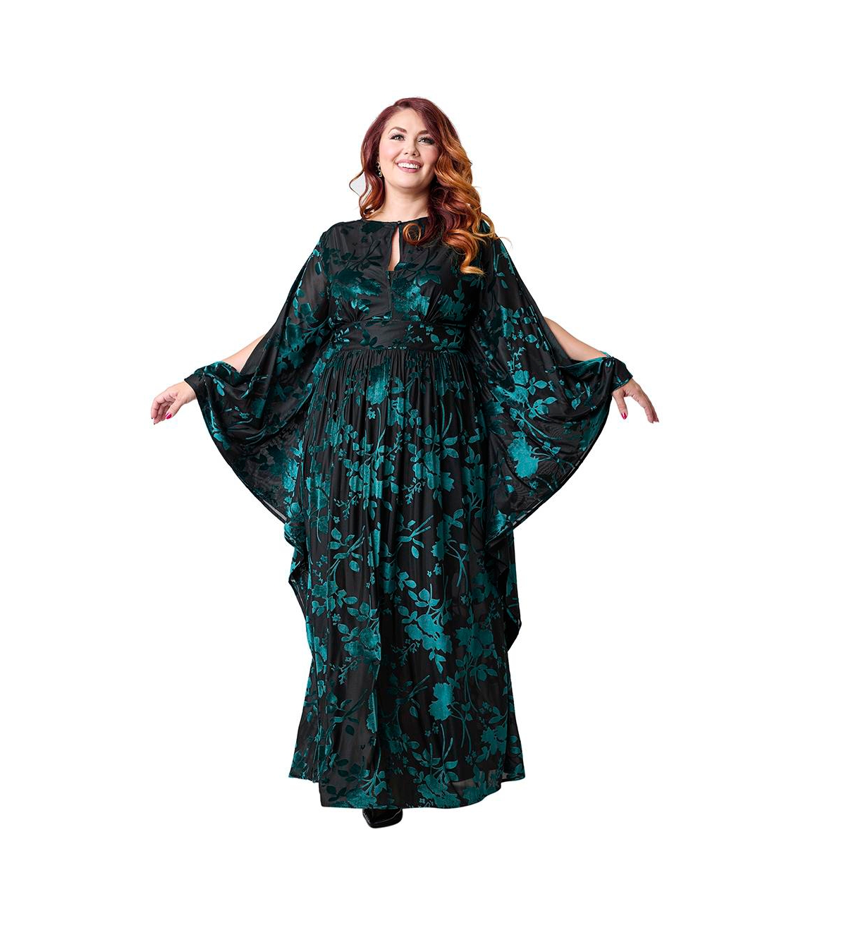 Unique Vintage Plus 1970s Flutter Sleeve Caftan