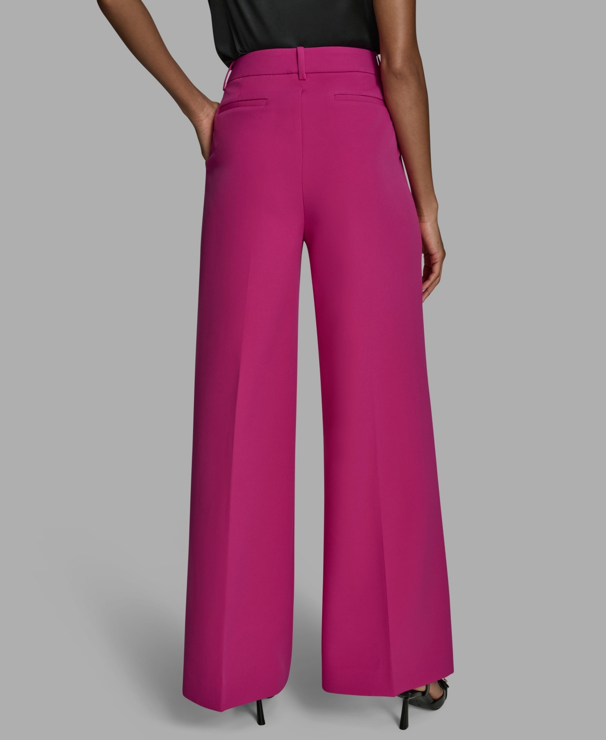 Bcbg Women's Pleated High Rise Wide Leg Pants In Pink