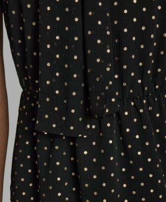 Women's Polka Dot Print Halter Neck Blouse