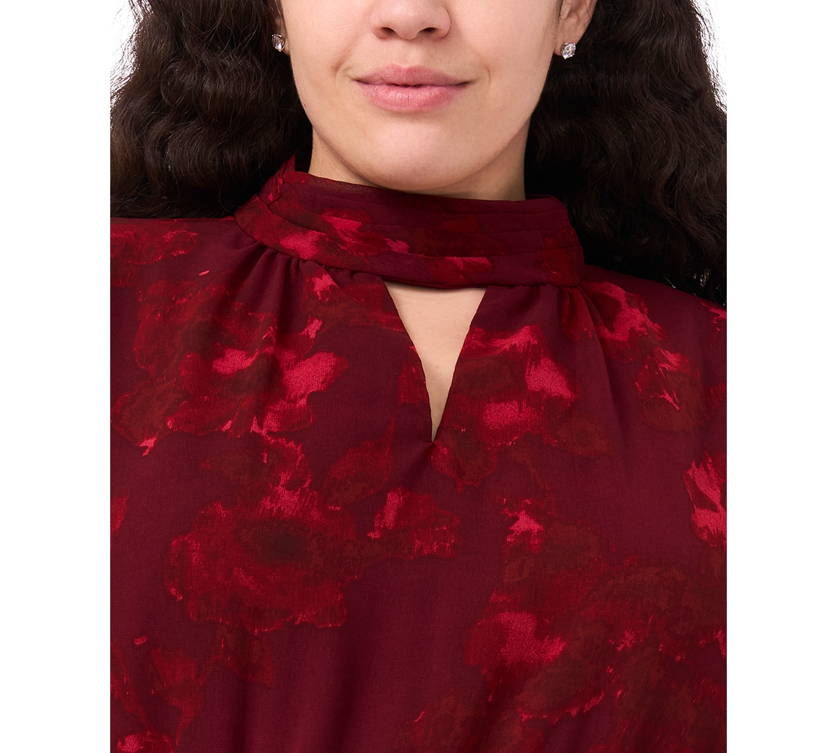 Msk Plus Size Printed Maxi Dress In Red