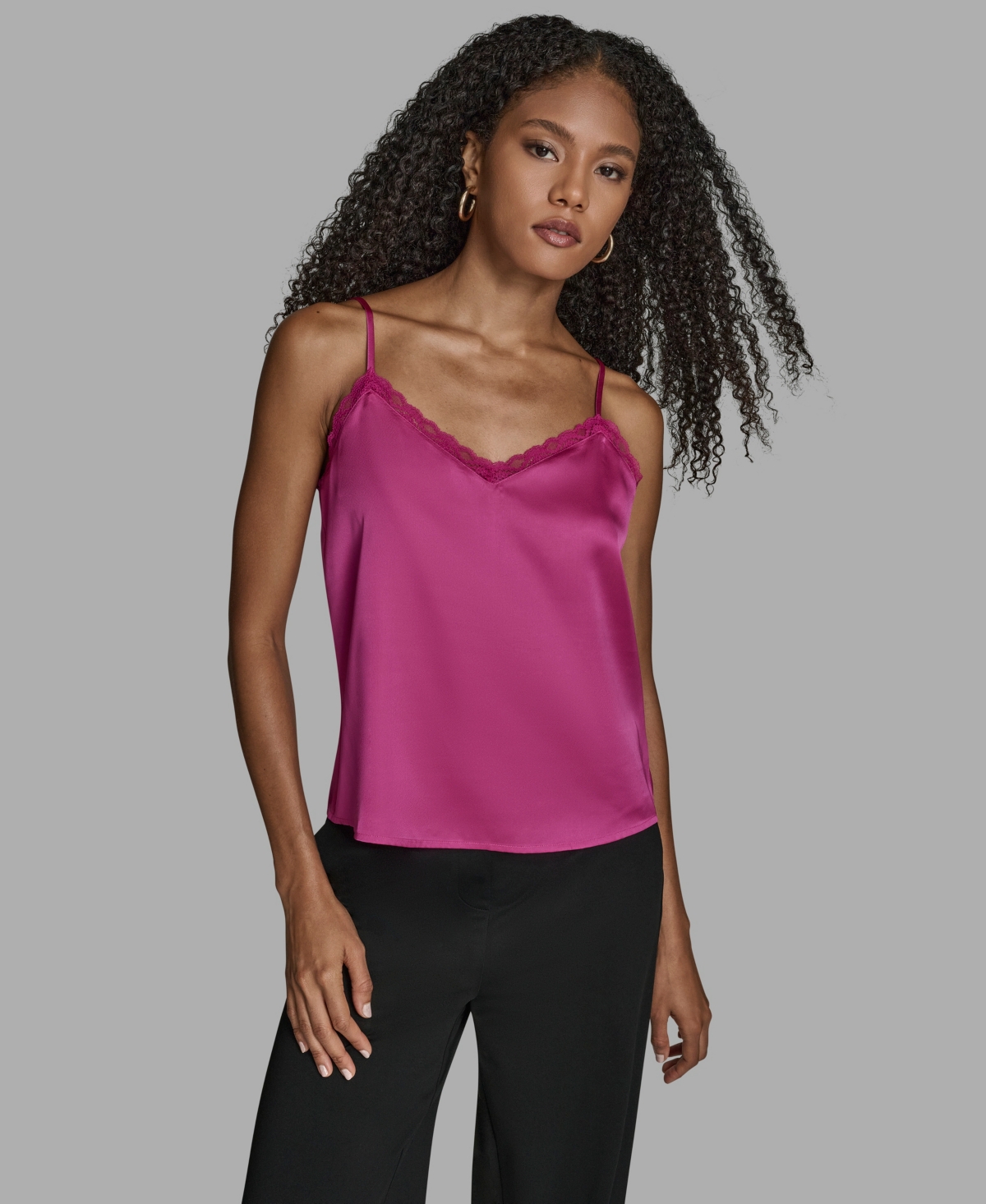 Bcbg Women's Lace Detail V-neck Camisole Top In Pink