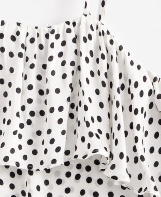 Women's Cold-Shoulder Ruffle-Trim Blouse, Macy's Exclusive 