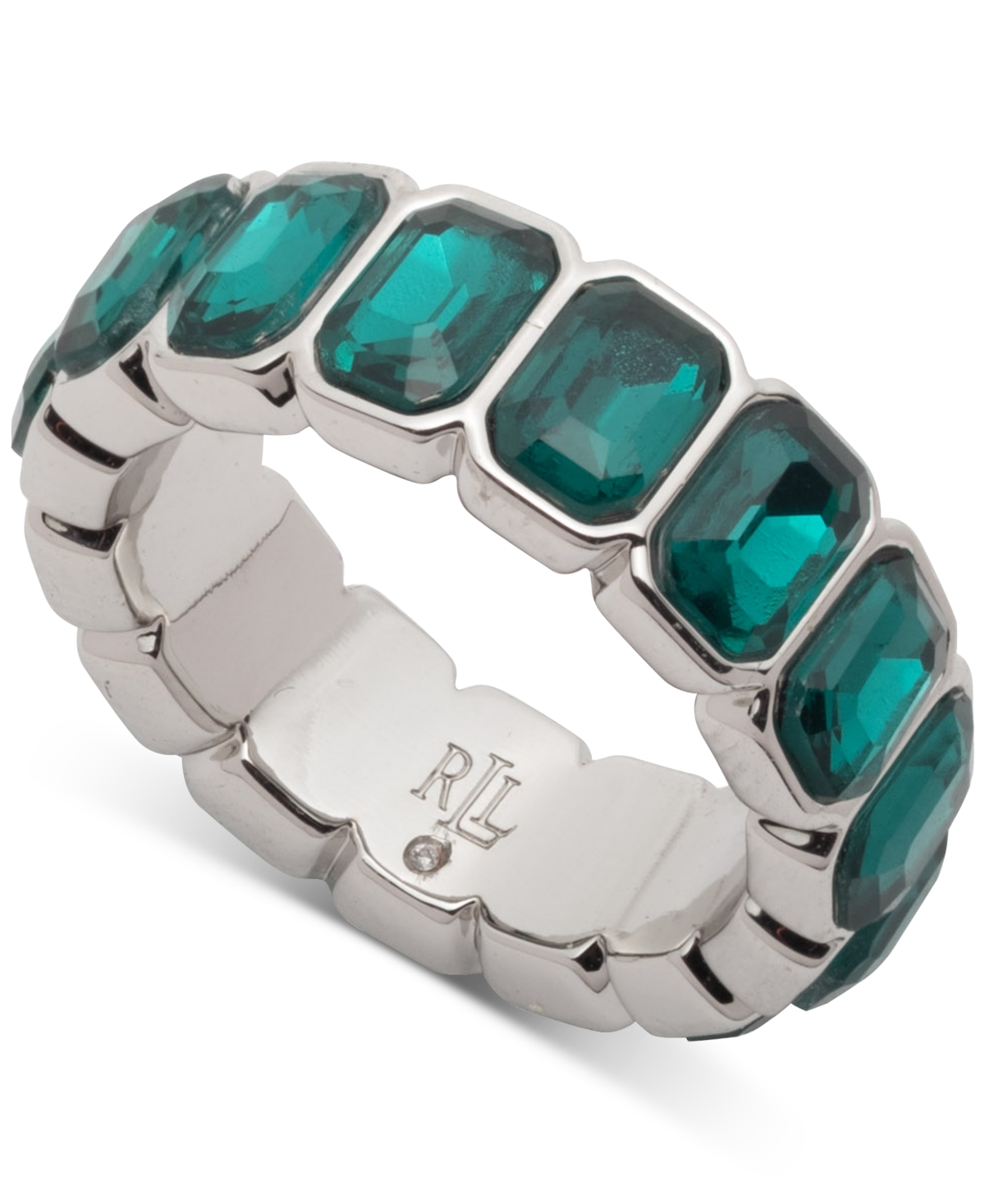 Ralph Lauren Emerald Crystal Tennis Ring In Green