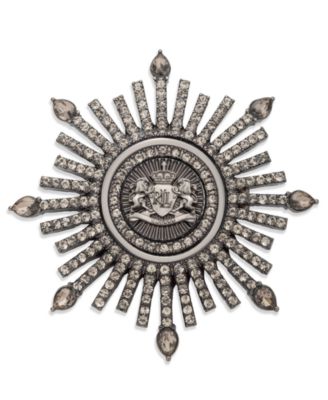 Two-Tone Crystal Crest Burst Pin