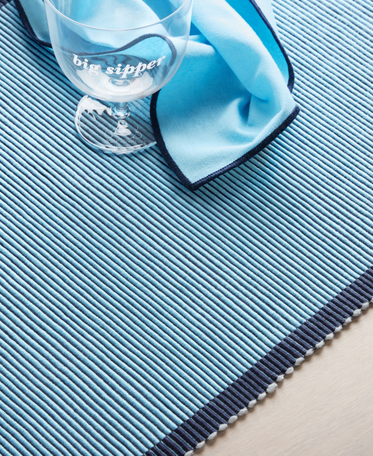 Kate Spade Garden Party Table Runner, 14" X 72" In Blue
