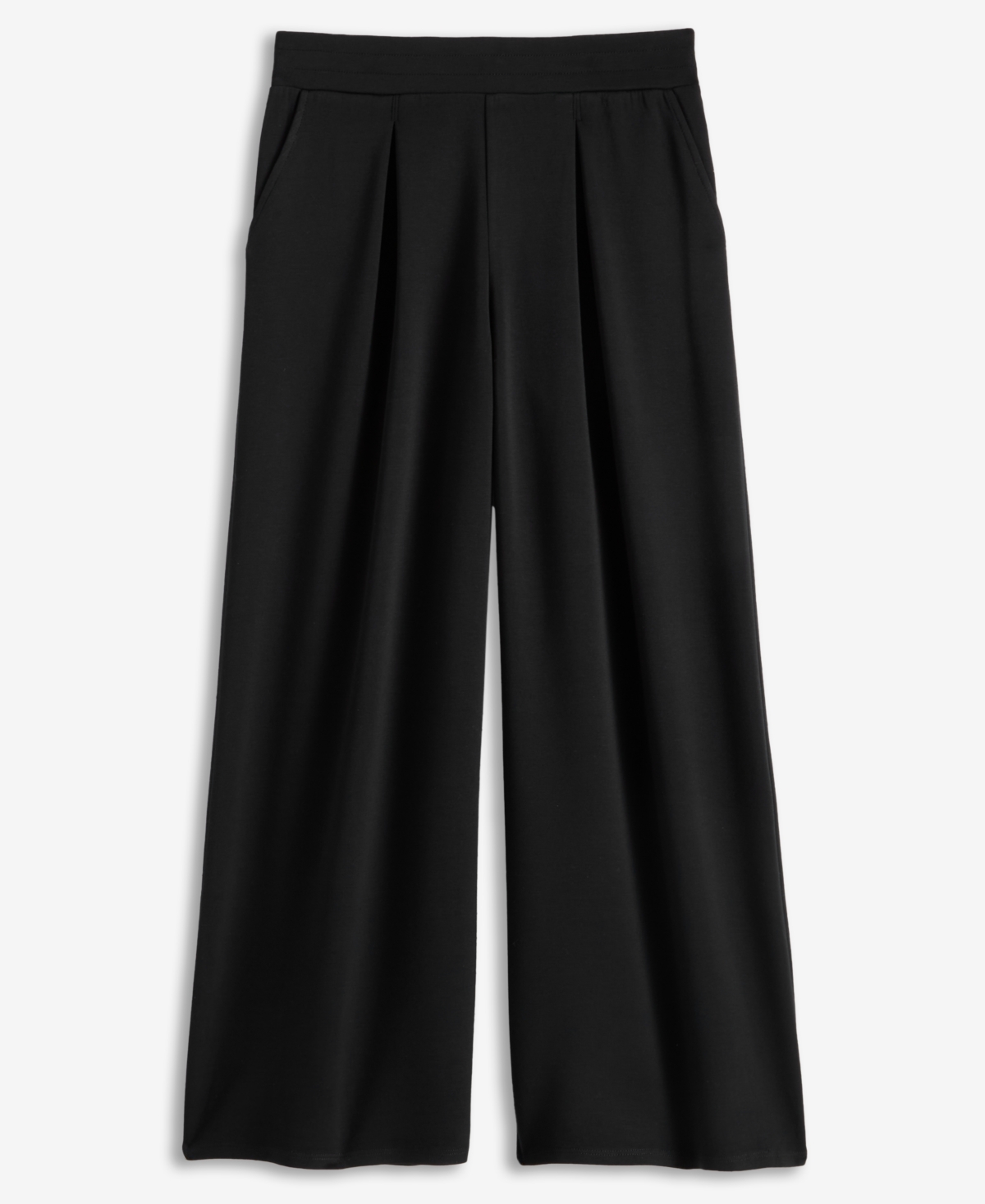 Inc International Concepts Petite Pull-on Flare-slit-hem Pants, Macy's Exclusive In Black