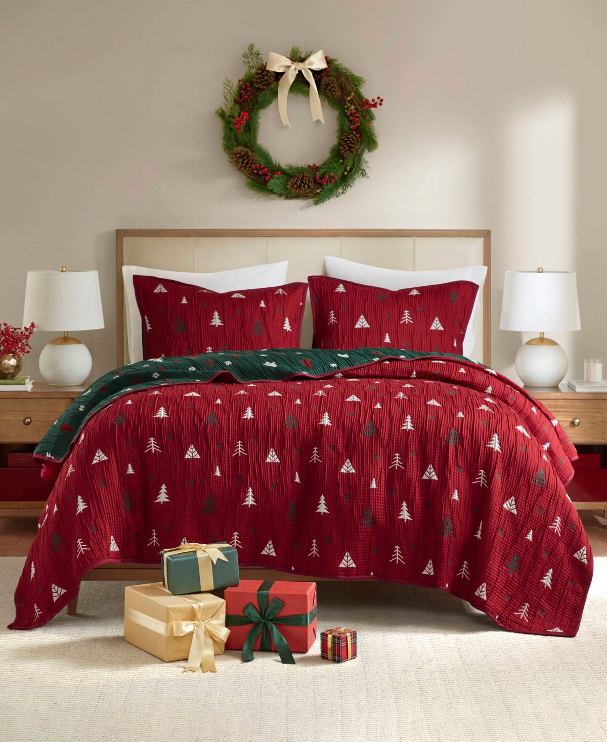 Madison Park Winter Holiday 3-Pc. Coverlet Set