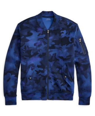 Men's Camo Double-Knit Long-Sleeve Bomber Jacket