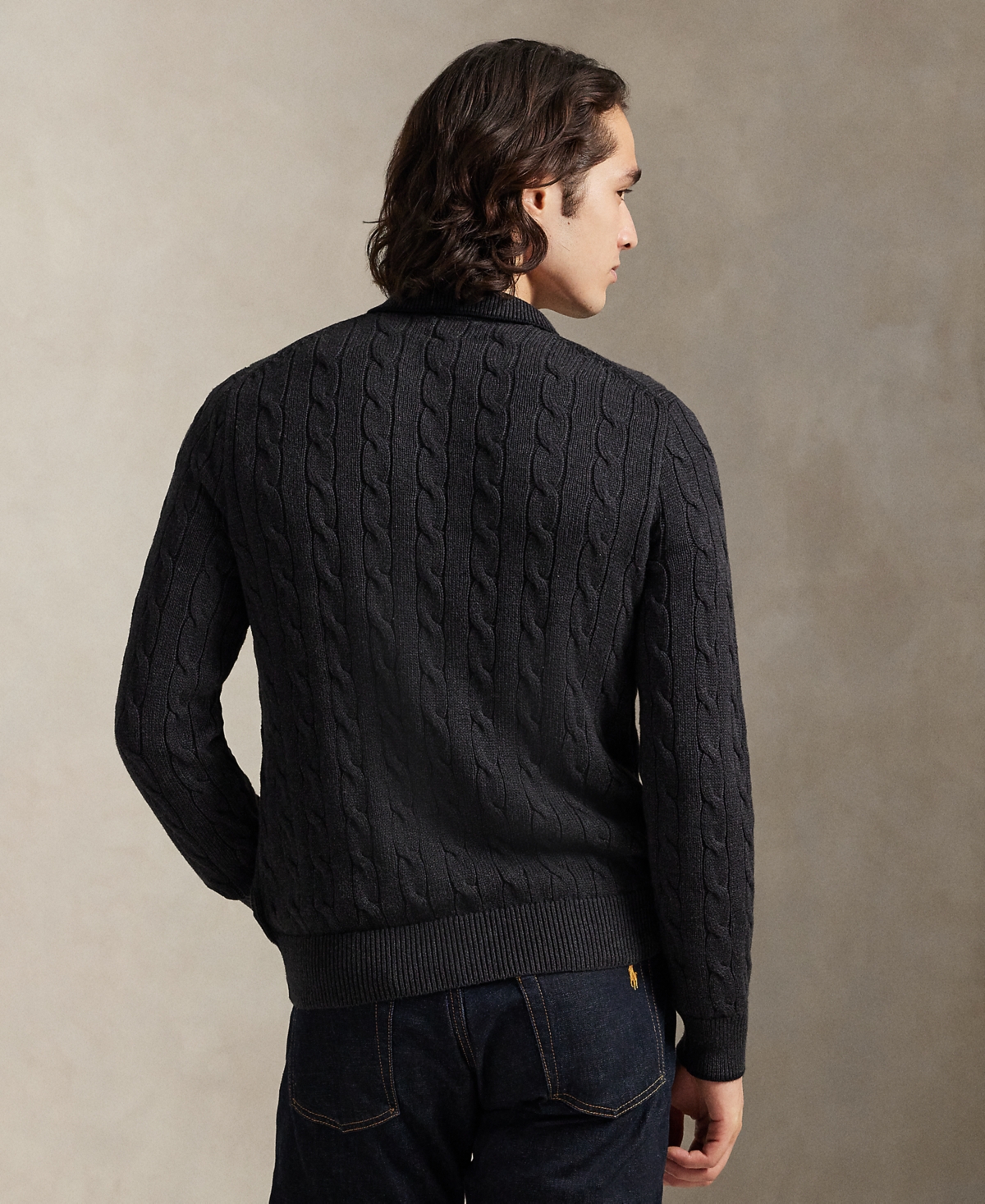 Polo Ralph Lauren Men's Cable-Knit Cotton Collar Sweater