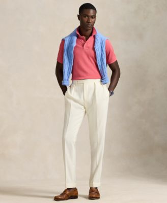 slim fit dress slacks Custom Fit Striped Linen Shirt POLO RALPH LAUREN Azzurro