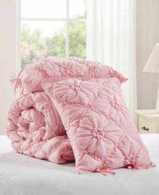 Lily Floral Embroidery 3-Pc. Comforter Set, King