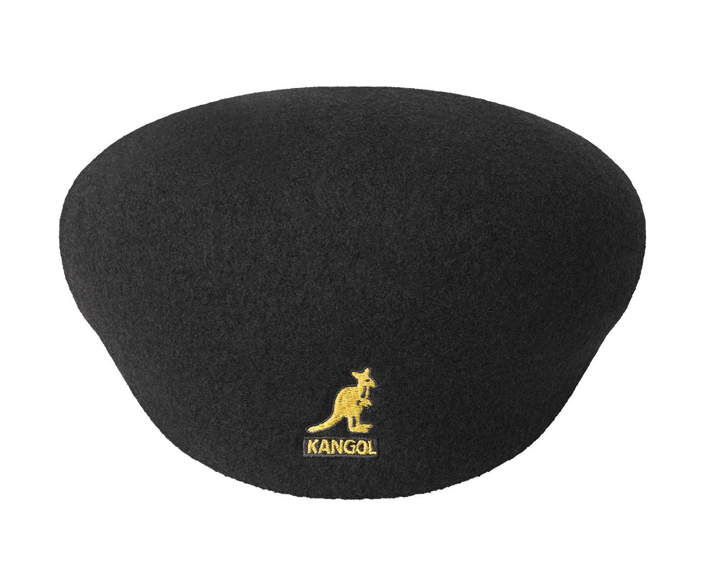 Мужские шерстяные кепки Kangol 504 Ivy и плоские, цвет: Чёрный / Золотой — фото 3