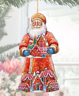 Santa's Gingerbread House Wooden Ornament