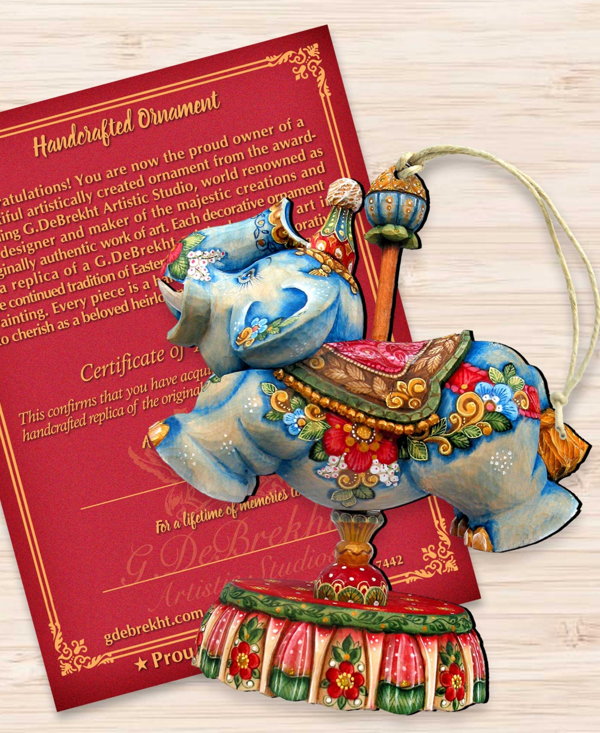 Designocracy Carousel Elephant Christmas Ornament In Multi