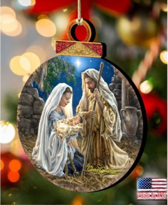 Glory to God Ball Wood Holiday Ornament