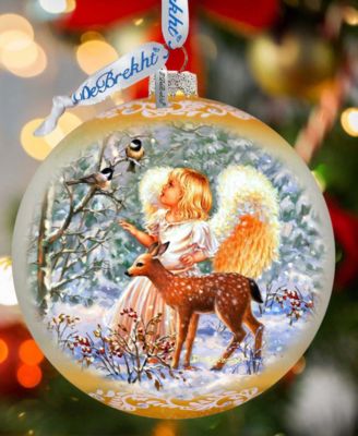 Guardian Angel Fawn LE Glass Ornament