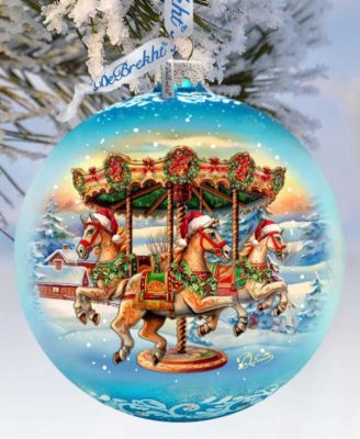 Winter Carousel LE Glass Christmas Ornament