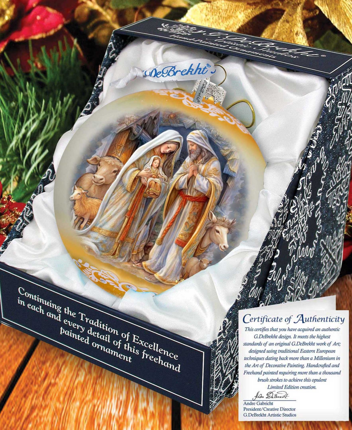 G.debrekht G. Debrekht Nativity Chronicles Le Glass Ornament In Multi
