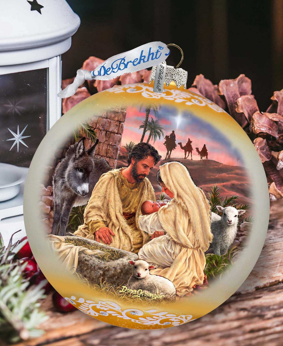 G.debrekht G. Debrekht A Miracle Is Born Le Glass Holiday Ornament In Multi
