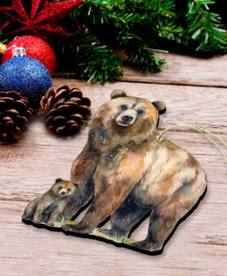 Grizzly Bear and Cub Christmas Ornament