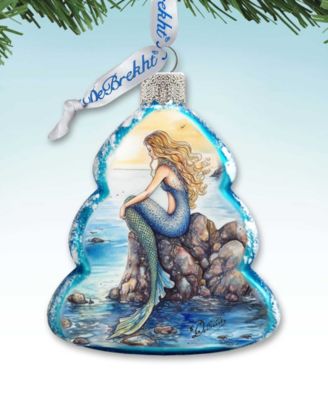 Mermaid Christmas Glass Ornament