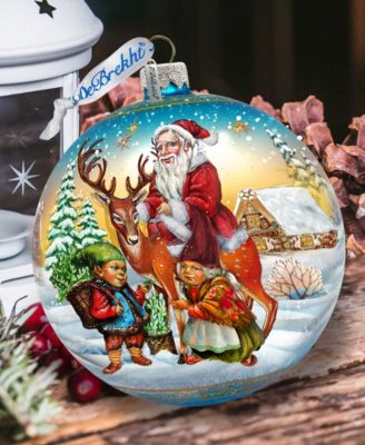 Vintage Sleigh Ride Glass Holiday Ornament