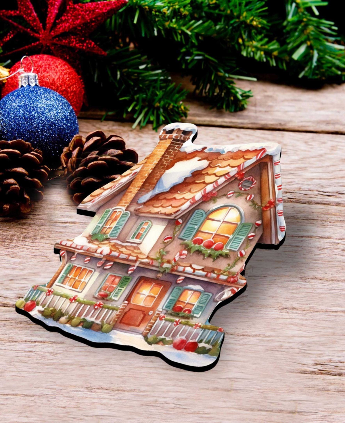 Designocracy Dream Houses Wood Clip Ornaments, Set Of 3 In Multi