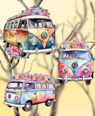 Volkswagen Vans Wooden Clip Ornaments, Set of 3