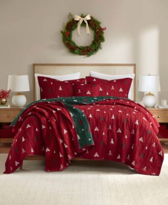 Winter Holiday Reversible 3-Pc. Coverlet Set, Queen