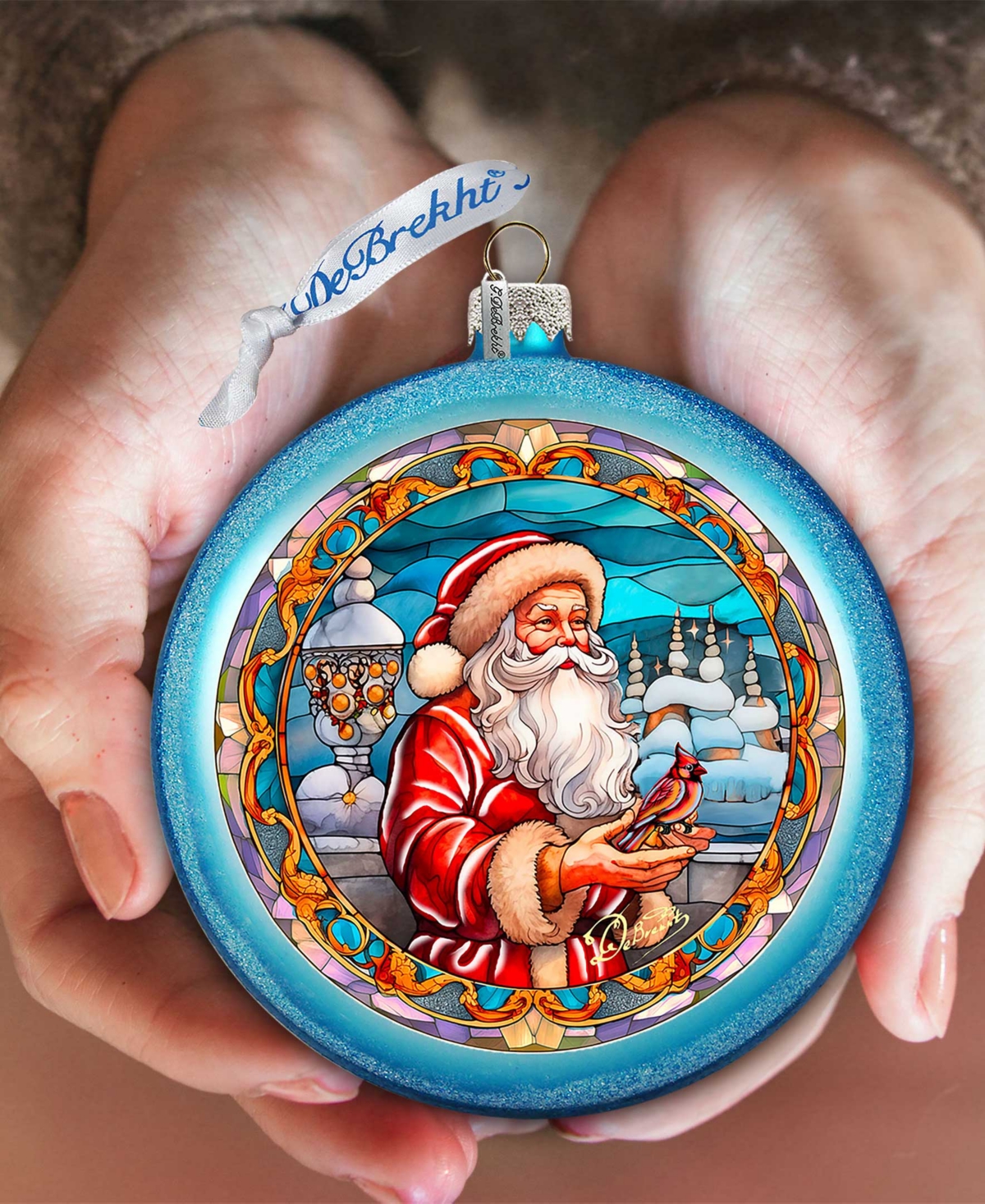 G.debrekht Santa's Red-feathered Friend Ornament In Multi