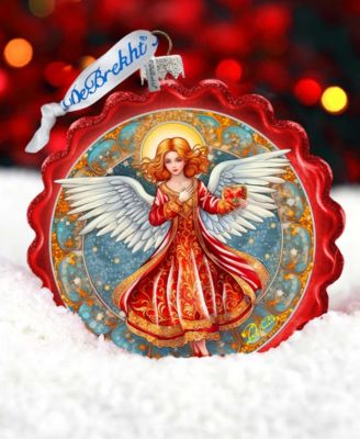Angel with Love Glass Christmas Ornament