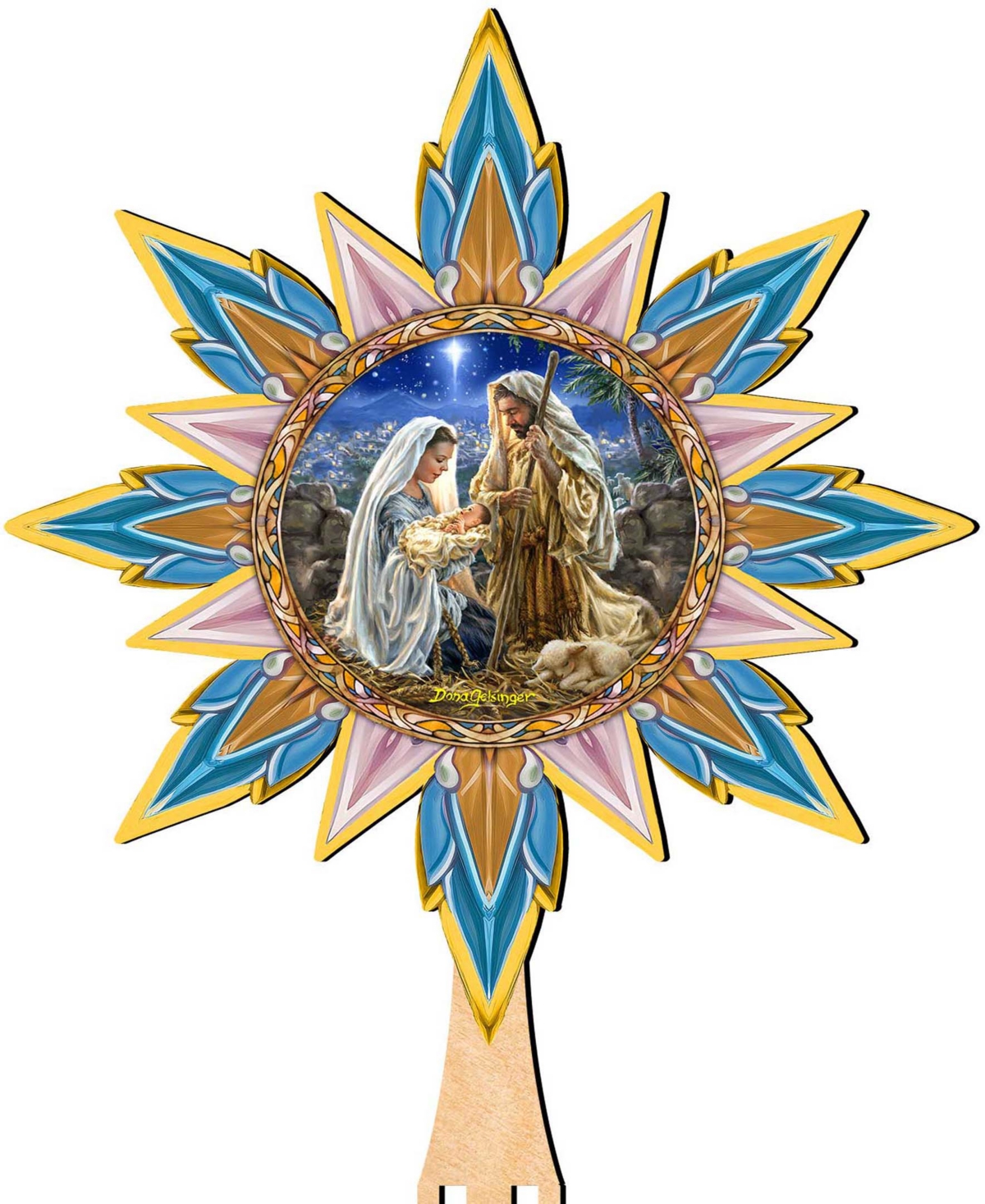 Designocracy Glory To God By D.gelsinger Tree Topper In Multi