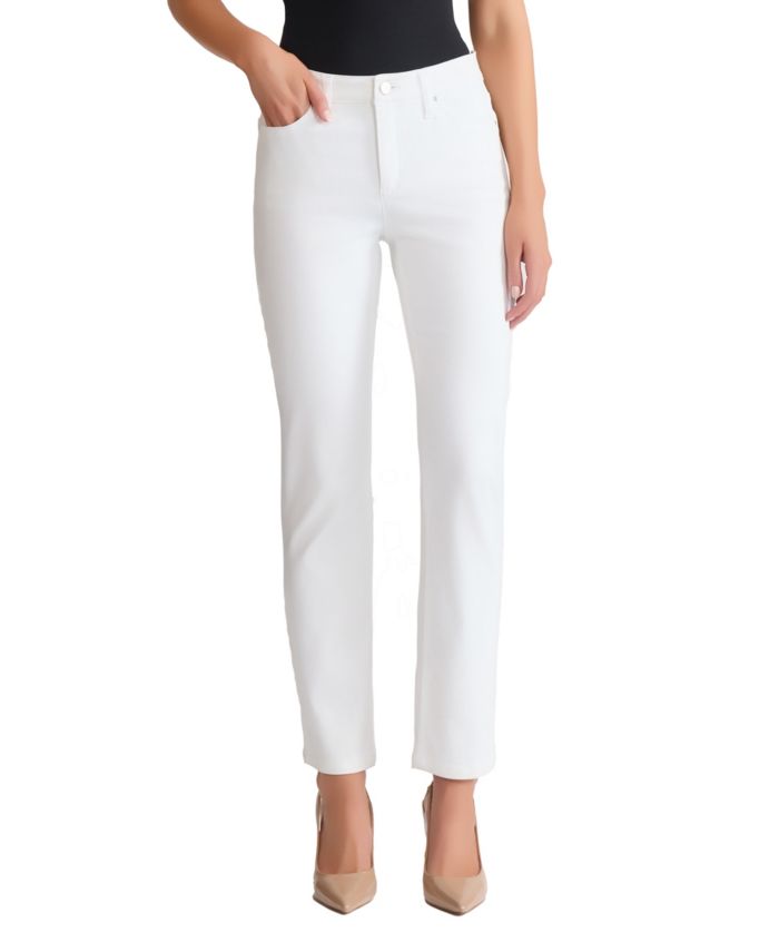 Jones New York Women's Lexington Mid Rise Straight Leg Denim Jeans