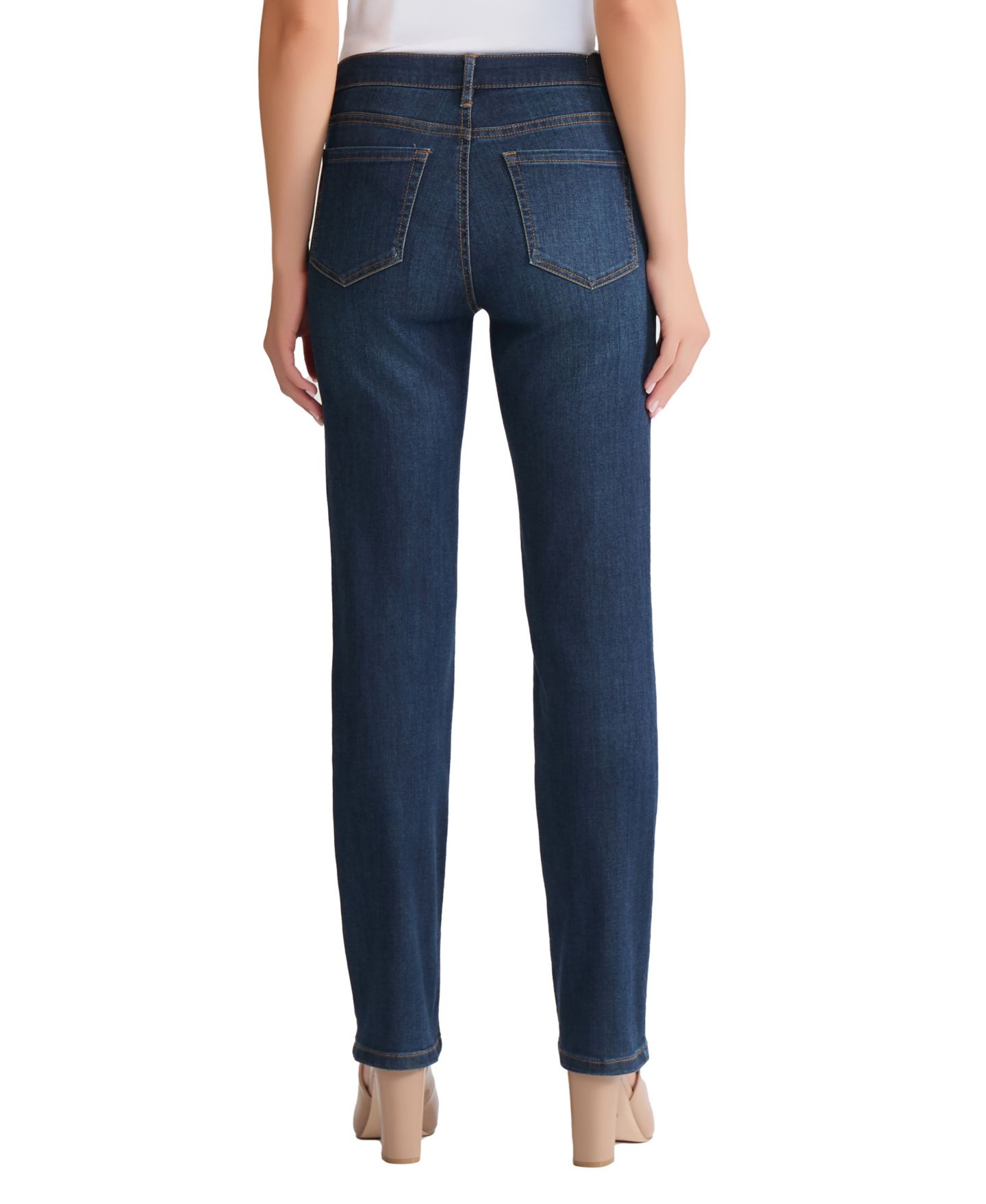 Женские джинсы Jones New York Lexington Mid Rise Straight Leg Denim Jeans, цвет: Индиго варёный — фото 2