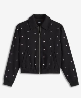 Petite Studded Zip-Front Jacket, Macy's Exclusive